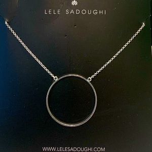 Lele Sadoughi Silver Circle Necklace